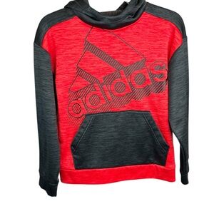 Adidas Kids Red and Black Hoodie